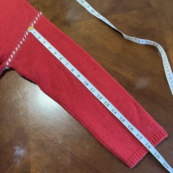 J.Jill Womens XL Red Yak Angora Reindeer Stitch Sleeve Sweater Christmas Winter - Picture 12 of 16